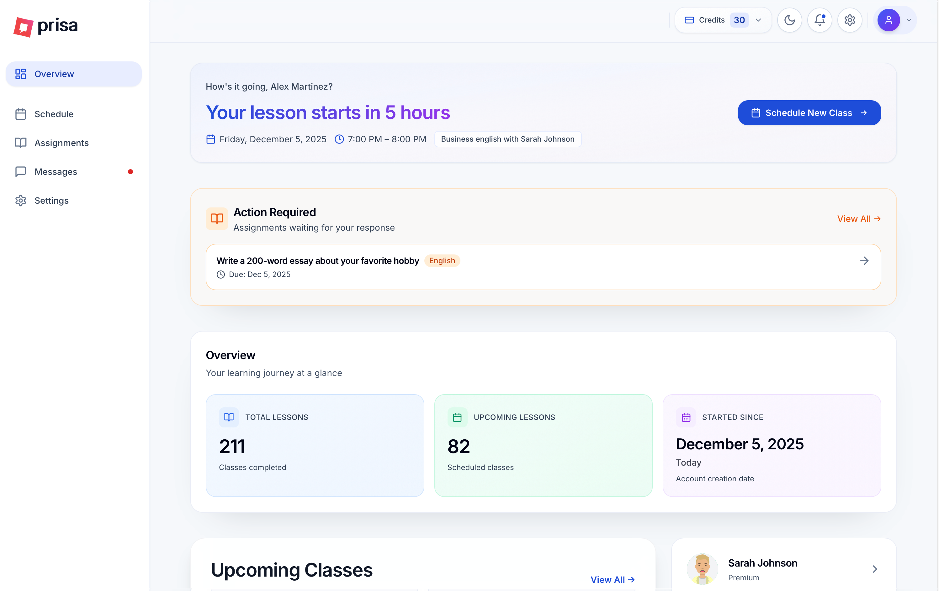 Prisa Student Portal - Web Dashboard